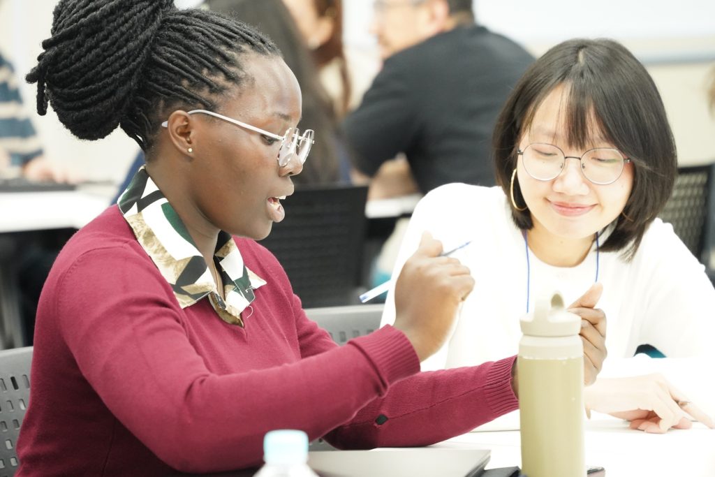 Students discussing diversity