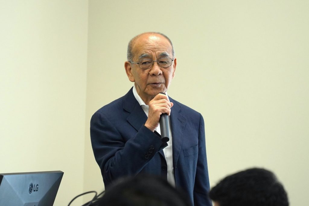 有信睦弘学長による歓迎スピーチ