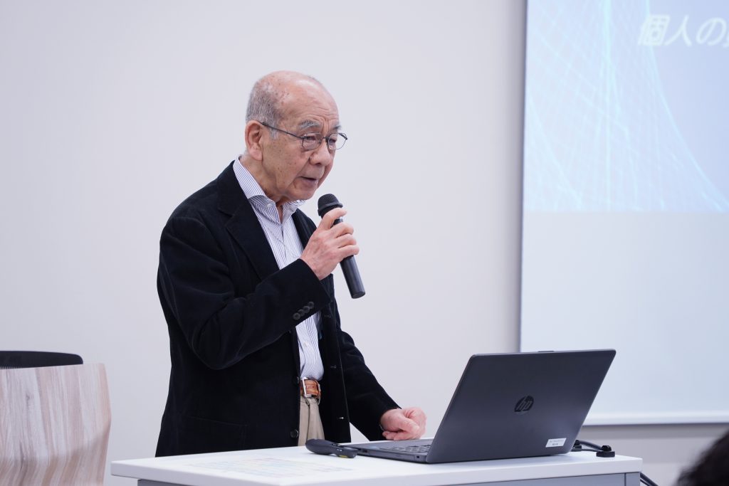 有信睦弘学長による歓迎スピーチ