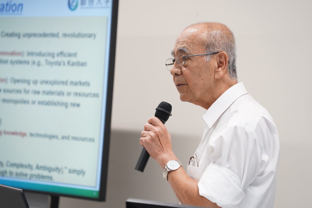 有信睦弘学長による歓迎スピーチ